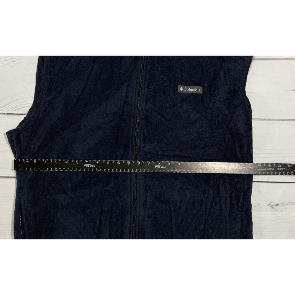 Columbia Vest Mens Size XXL Blue Fleece Full Zip Pockets Outdoor Hiking Camping - Picture 4 of 5